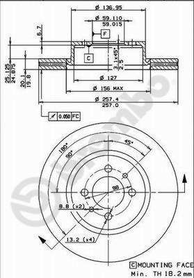 Stabdžių diskas BREMBO 09.4768.10