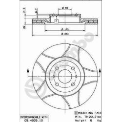 Stabdžių diskas BREMBO 09.4939.75