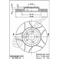 Stabdžių diskas BREMBO 09.4939.76