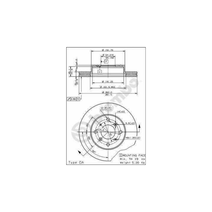 Stabdžių diskas BREMBO 09.5011.10