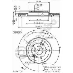 Stabdžių diskas BREMBO 09.5054.10