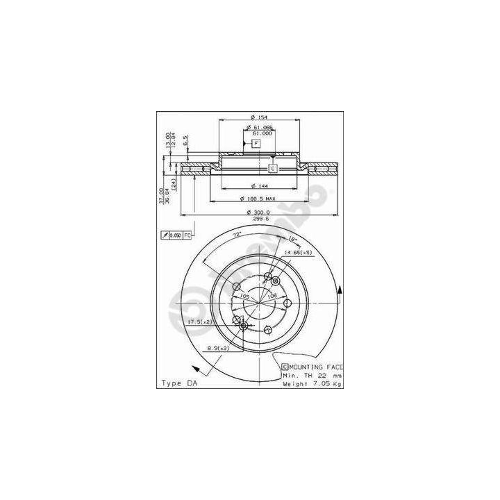 Stabdžių diskas BREMBO 09.5054.10