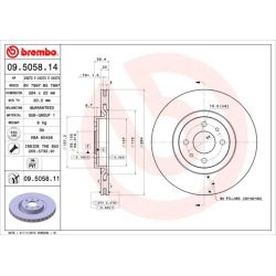 Stabdžių diskas BREMBO 09.5058.14