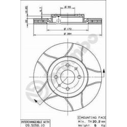 Stabdžių diskas BREMBO 09.5058.75