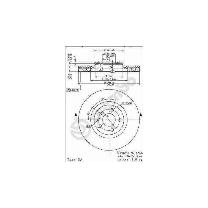 Stabdžių diskas BREMBO 09.5180.10