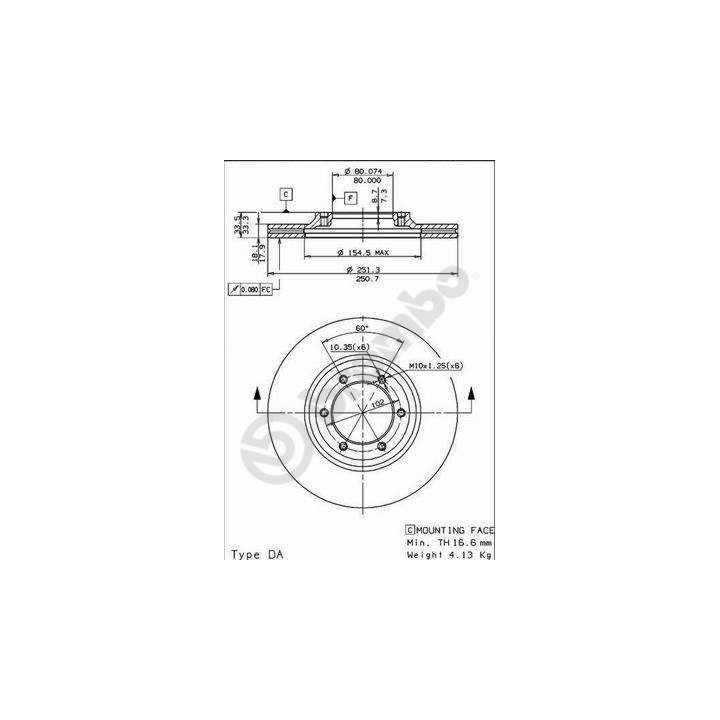 Stabdžių diskas BREMBO 09.5499.10