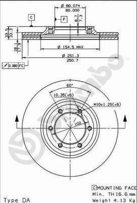 Stabdžių diskas BREMBO 09.5499.10