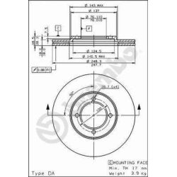 Stabdžių diskas BREMBO 09.5615.10