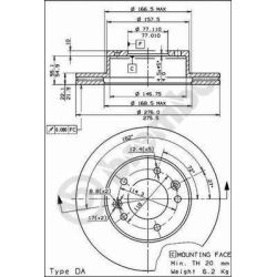 Stabdžių diskas BREMBO 09.5634.10