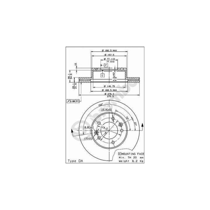 Stabdžių diskas BREMBO 09.5634.10