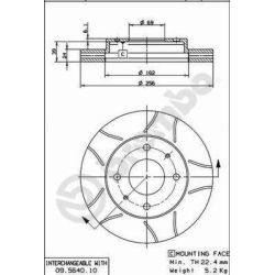 Stabdžių diskas BREMBO 09.5640.75