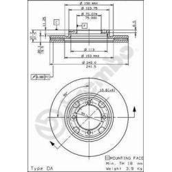 Stabdžių diskas BREMBO 09.5654.10