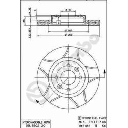 Stabdžių diskas BREMBO 09.5802.76