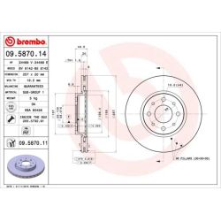Stabdžių diskas BREMBO 09.5870.11