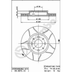Stabdžių diskas BREMBO 09.5870.75
