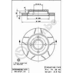 Stabdžių diskas BREMBO 09.6727.77