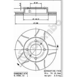 Stabdžių diskas BREMBO 09.7056.75