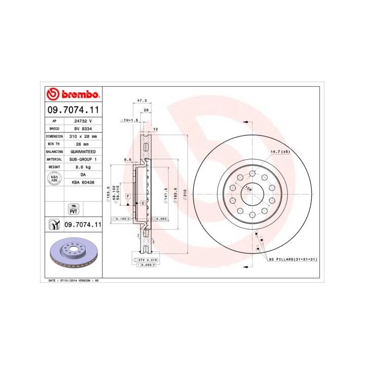 Stabdžių diskas BREMBO 09.7074.11