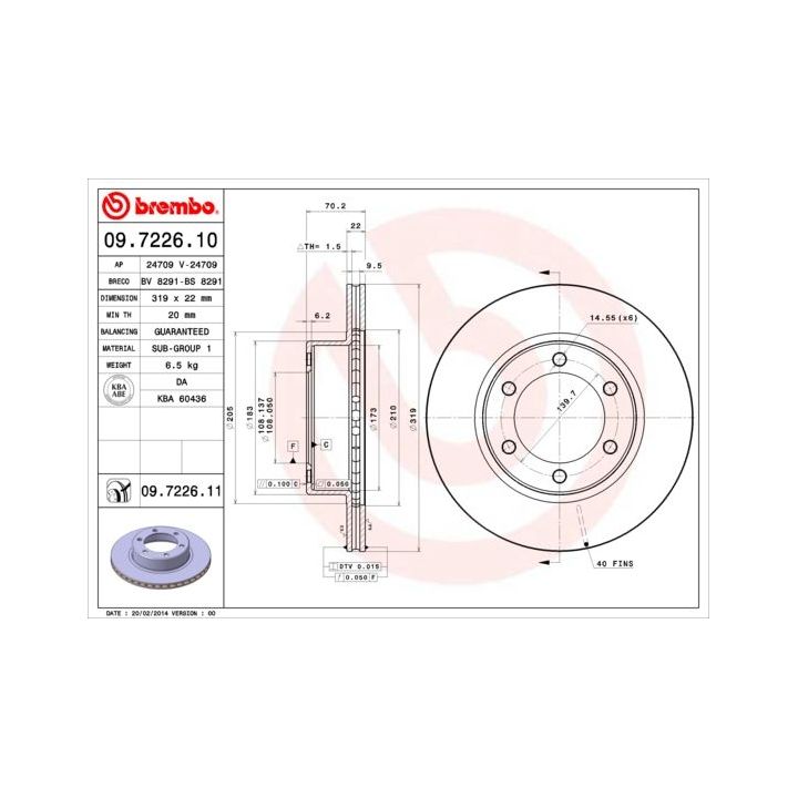 Stabdžių diskas BREMBO 09.7226.10