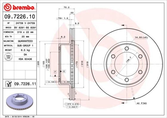 Stabdžių diskas BREMBO 09.7226.10