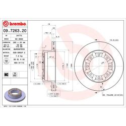 Stabdžių diskas BREMBO 09.7263.20