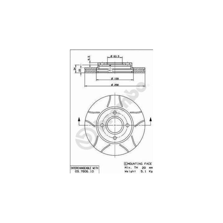Stabdžių diskas BREMBO 09.7806.75
