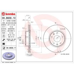 Stabdžių diskas BREMBO 09.8609.11