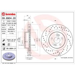 Stabdžių diskas BREMBO 09.8904.20