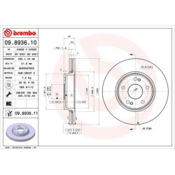 Stabdžių diskas BREMBO 09.8936.11