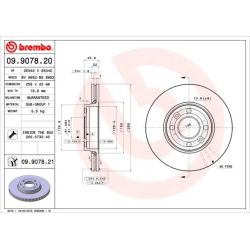 Stabdžių diskas BREMBO 09.9078.21