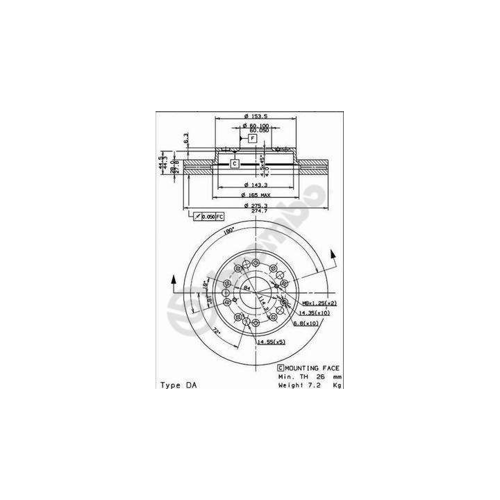 Stabdžių diskas BREMBO 09.9178.10