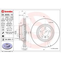 Stabdžių diskas BREMBO 09.9355.11