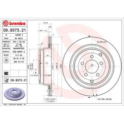 Stabdžių diskas BREMBO 09.9373.21