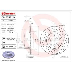 Stabdžių diskas BREMBO 09.9752.1X