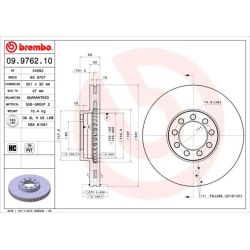 Stabdžių diskas BREMBO 09.9762.10