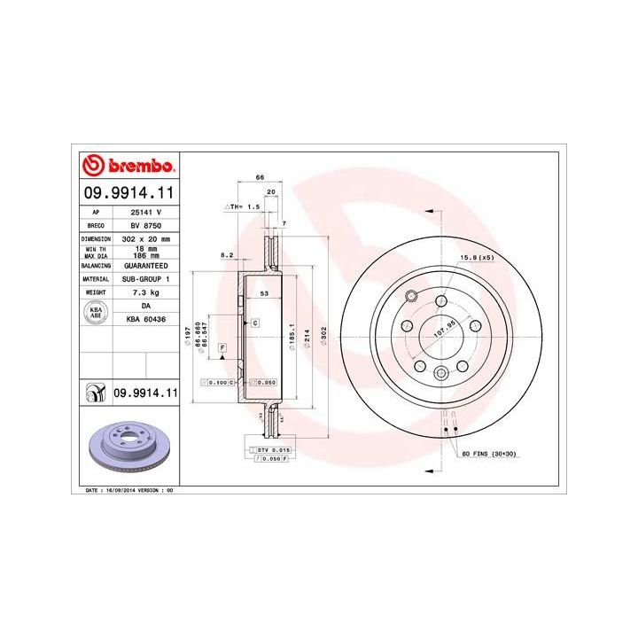 Stabdžių diskas BREMBO 09.9914.11