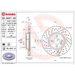 Stabdžių diskas BREMBO 09.A047.21