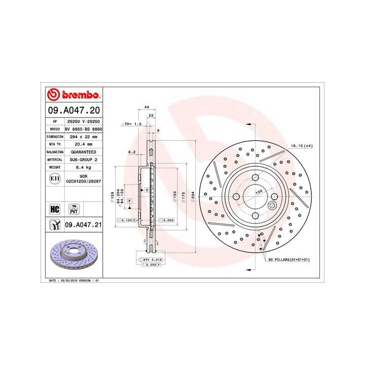 Stabdžių diskas BREMBO 09.A047.21
