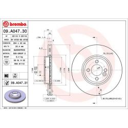 Stabdžių diskas BREMBO 09.A047.31