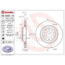 Stabdžių diskas BREMBO 09.A200.10