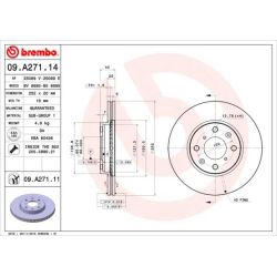 Stabdžių diskas BREMBO 09.A271.11