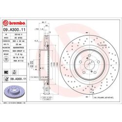 Stabdžių diskas BREMBO 09.A300.11