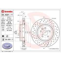 Stabdžių diskas BREMBO 09.A301.11