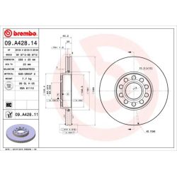 Stabdžių diskas BREMBO 09.A428.11