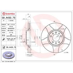 Stabdžių diskas BREMBO 09.A430.75