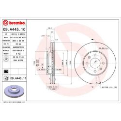 Stabdžių diskas BREMBO 09.A445.10