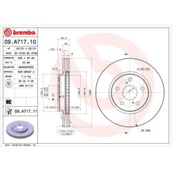 Stabdžių diskas BREMBO 09.A717.10