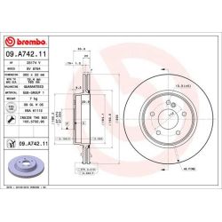 Stabdžių diskas BREMBO 09.A742.11