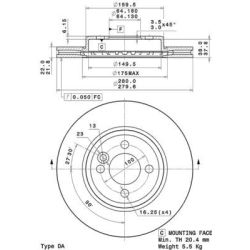 Stabdžių diskas BREMBO 09.A761.10