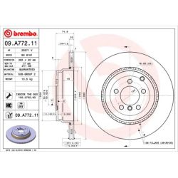 Stabdžių diskas BREMBO 09.A772.11